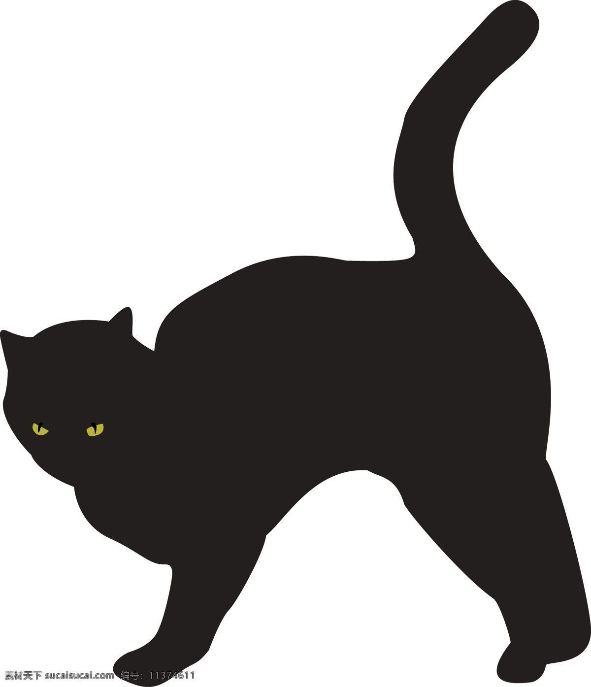 可爱 黑色 小猫 宠物 动物 猫 矢量图 矢量人物