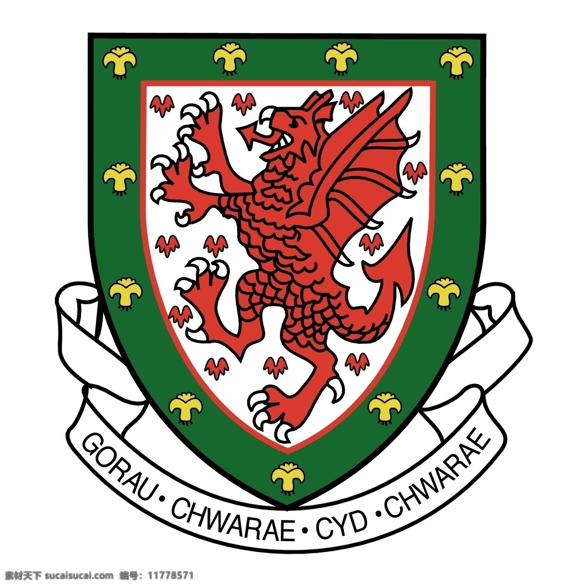 威尔士 足球 协会 足协 标志 自由 psd源文件 logo设计