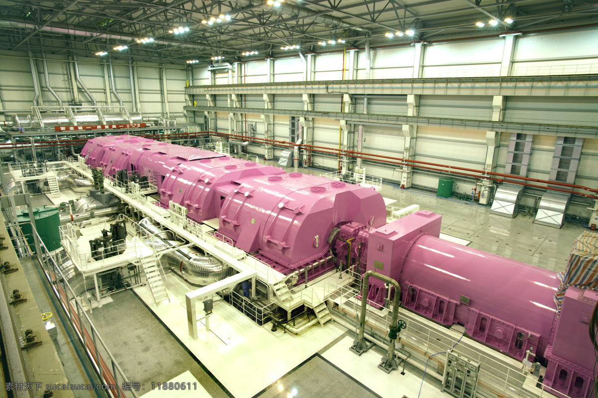 汽轮发电机组 安装 电力 设备 核电厂 汽轮机 工业生产 现代科技