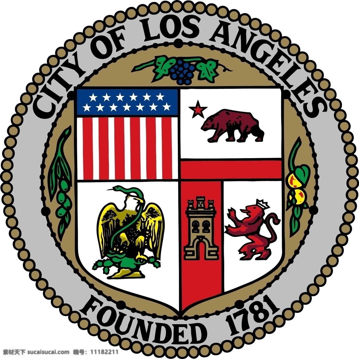洛杉矶市 矢量标志下载 免费矢量标识 商标 品牌标识 标识 矢量 免费 品牌 公司 白色