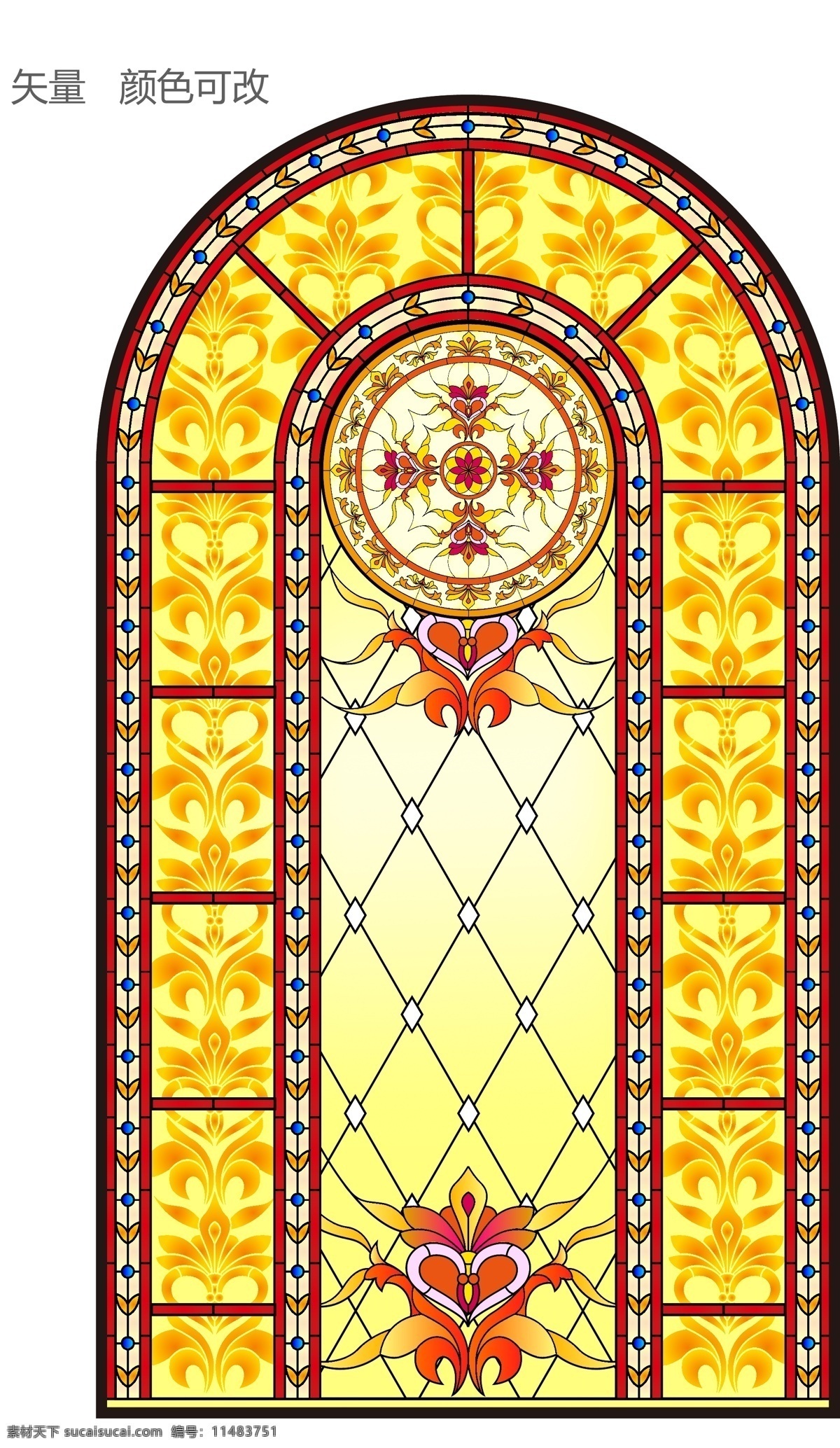 教堂花纹 花纹 欧式花纹 窗花 金色窗花 玻璃窗花 艺术窗花
