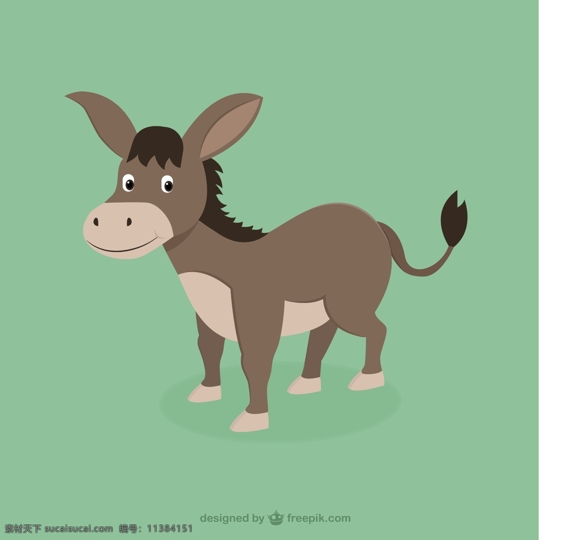 可爱的驴 动物 可爱 绘画 驴子 可爱的动物 负担 牲畜的负担 绿色