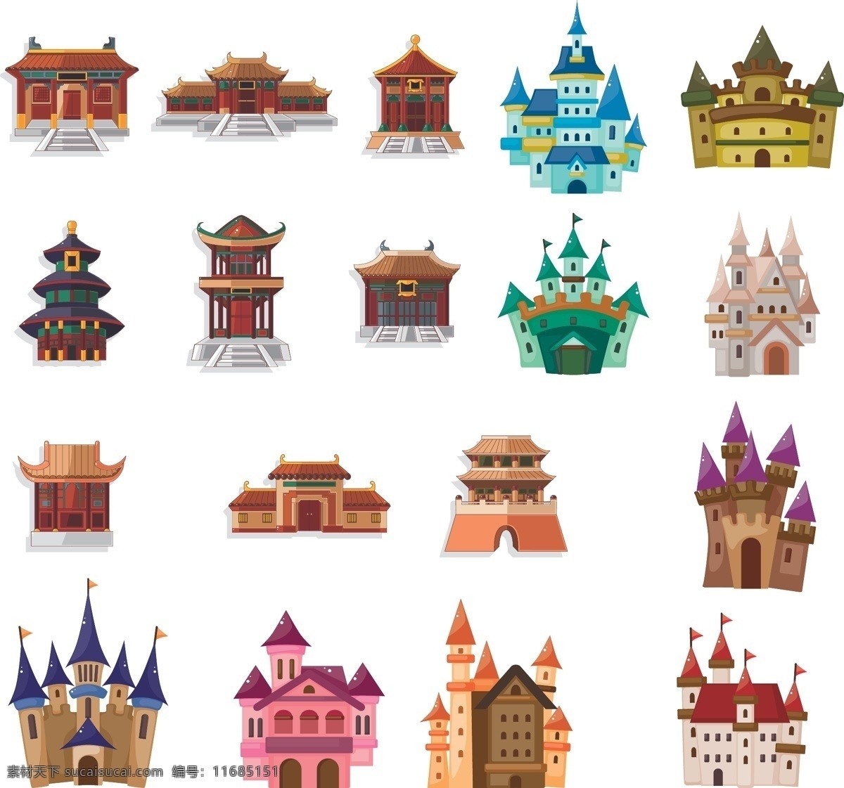 城堡 宫殿 图标 矢量 标签 建筑 童话 皇宫 古代 插画 背景 海报 画册 矢量建筑 环境设计 建筑设计