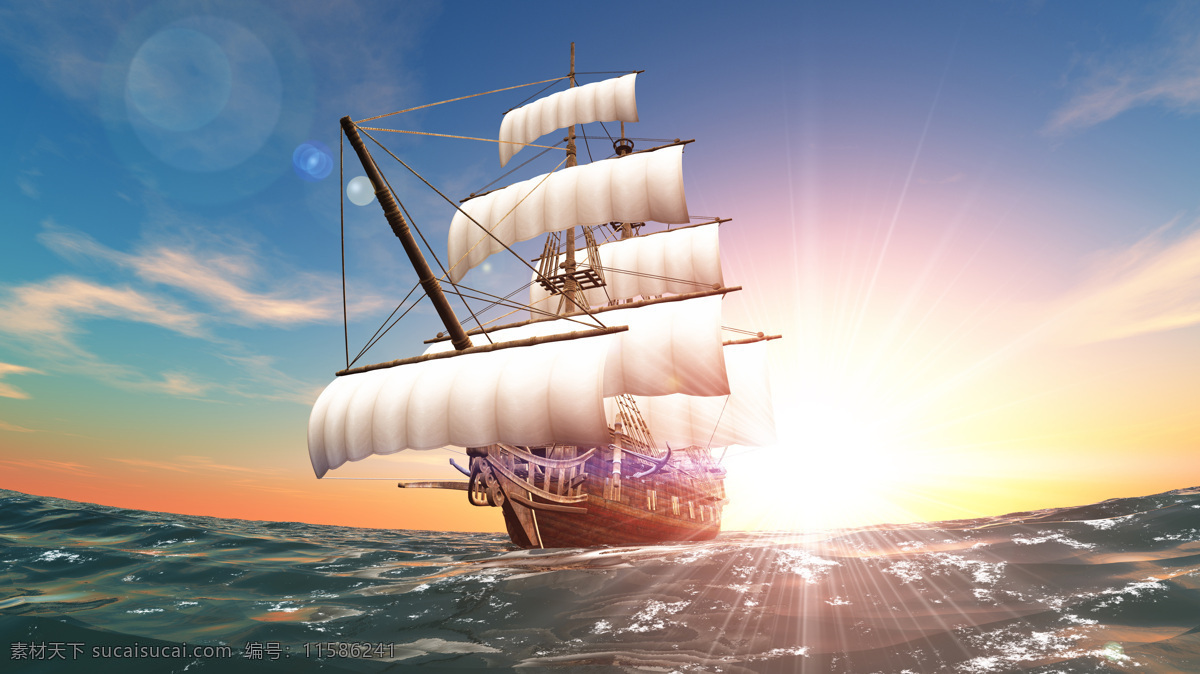 正在 航行 中 帆船 大海 交通工具 海洋 乘风破浪 一帆风顺 企业文化 气势 帆 船 波浪 阳光 山水风景 风景图片