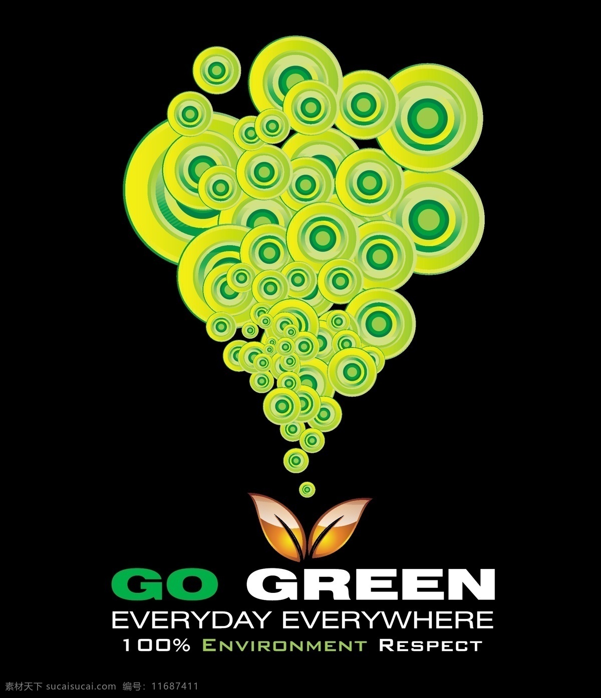 绿色 圆圈 环保 主题 矢量 go 矢量素材 树叶 圆形 green 海报 环保公益海报