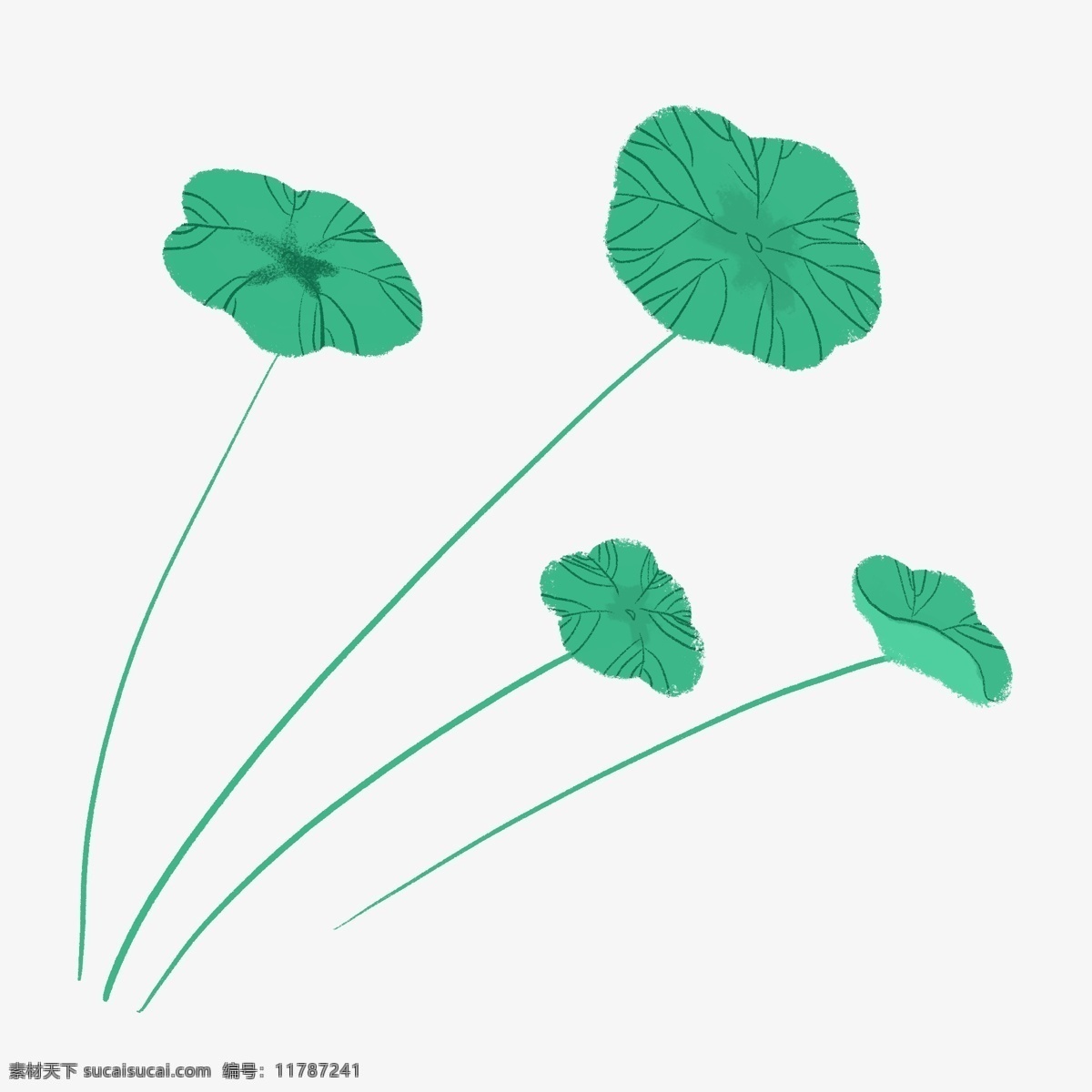 简约 绿色 荷叶 插画 海报 免 抠 元素 小清新 植物 绿色植物 绿色荷叶 手绘 手绘荷叶 小清新荷叶