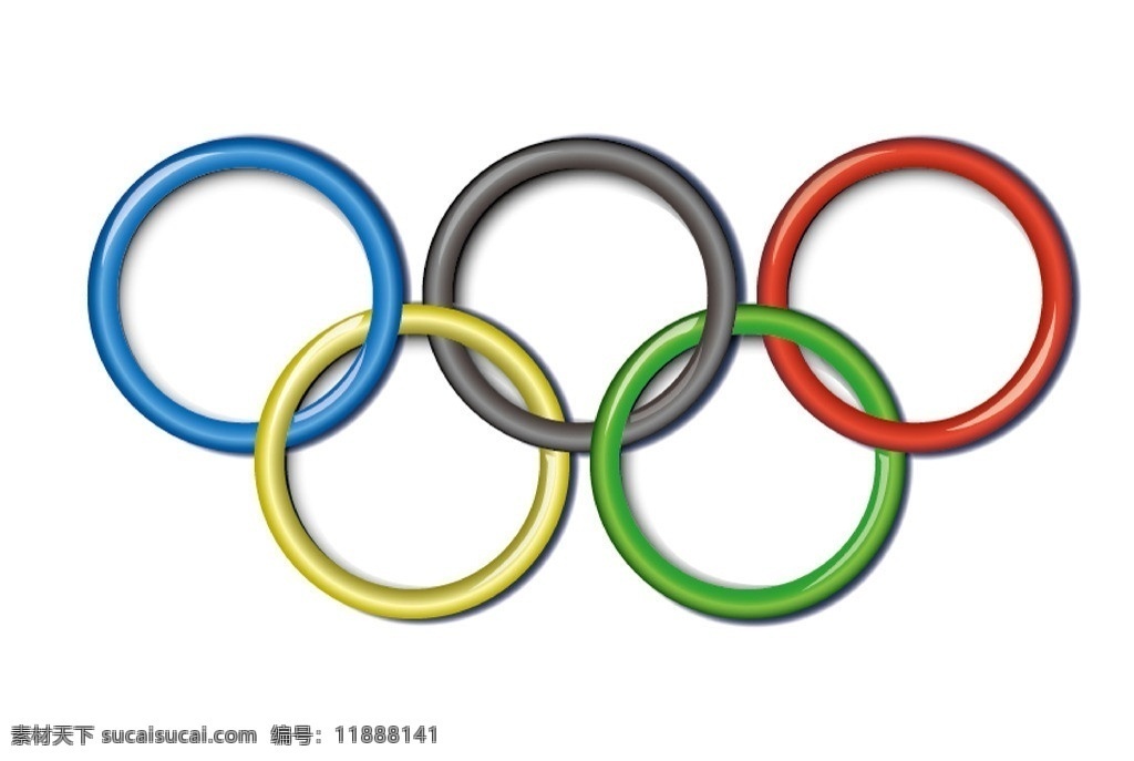 奥运五环标志 奥运五环 高光 阴影 立体 实用 奥运 公共标识标志 标识标志图标 矢量
