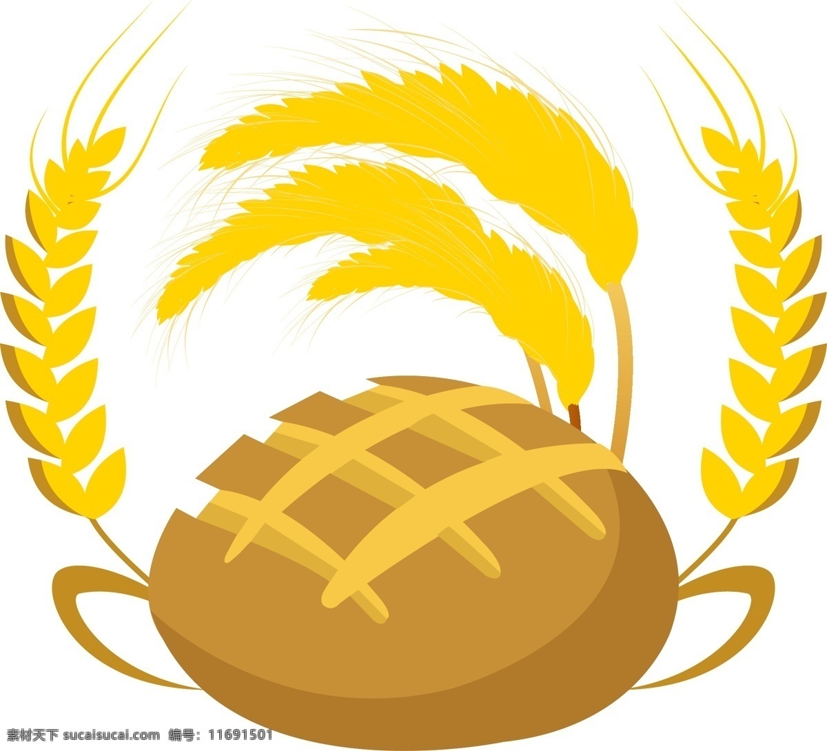 黄色 面包 麦穗 插图 黄色面包 麦穗面包 美味的面包 分手季节 五谷丰登 五谷杂粮 小麦 收割 种地 粮食