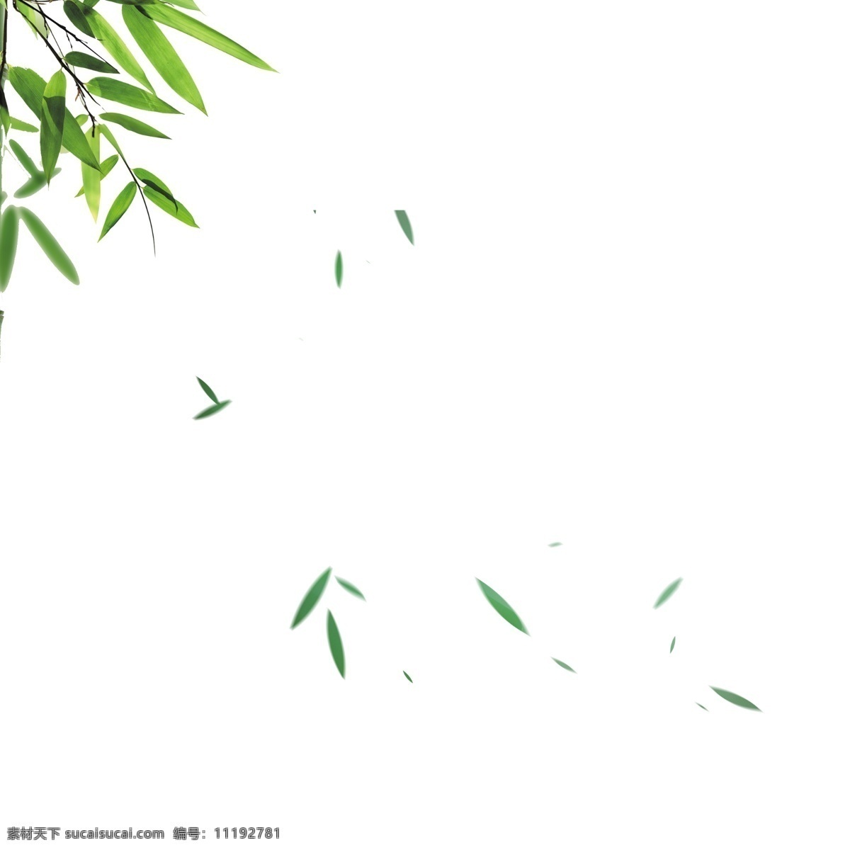 飘落 绿色 竹叶 飘落的 绿色竹叶 竹子 翠绿竹叶 设计素材 电商 竹林 分层 背景素材