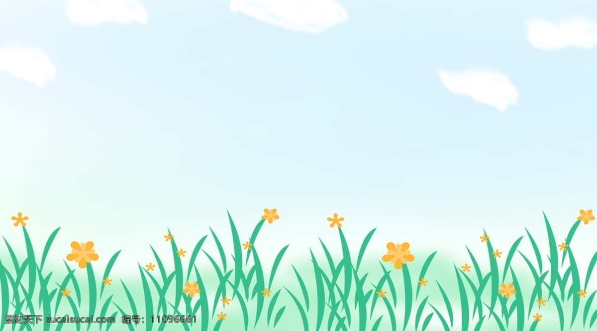 春天 唯美 小 清晰 植物 花卉 背景 绿色背景 治愈系背景 插画背景 植物背景 草地背景 绿地背景