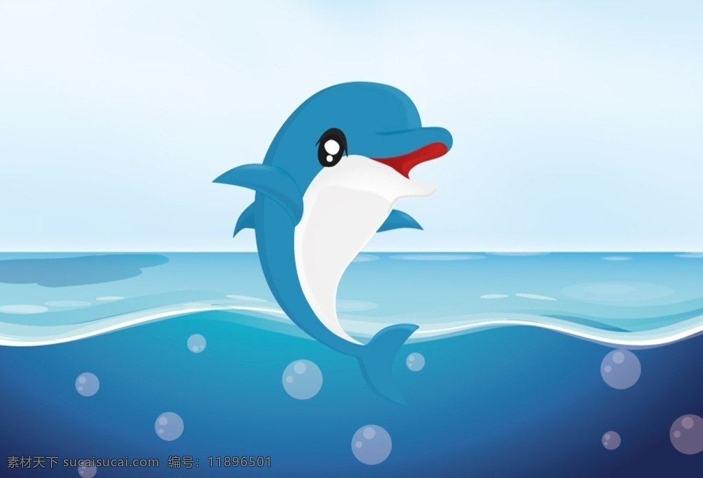 卡通手绘海豚 卡通 手绘 海豚 跳跃 彩色 矢量 可爱 有趣 海洋 生物 生物世界 野生动物