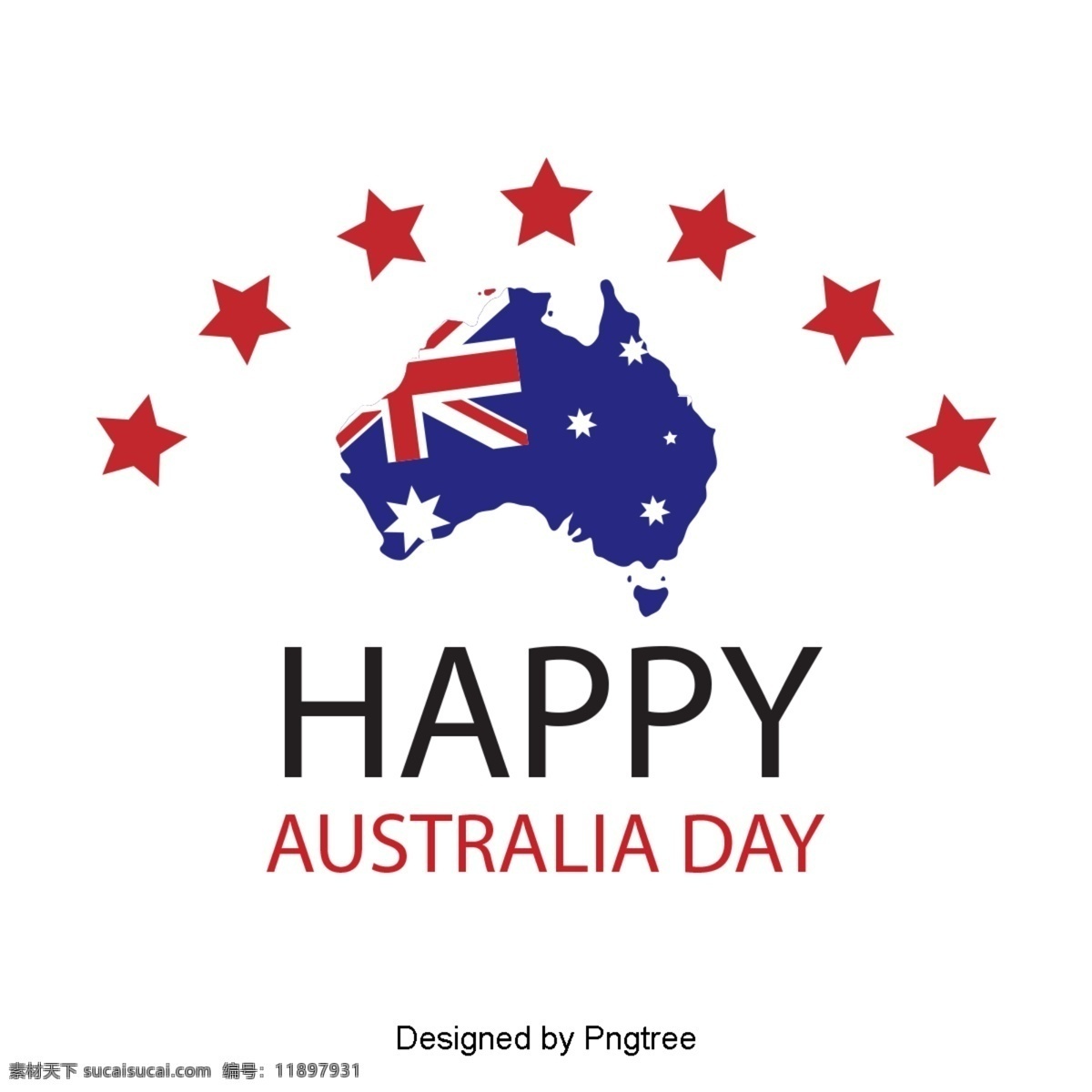 澳大利亚 日 红色 星星 地图 字体 澳大利亚日 蓝色 旗帜 爱国