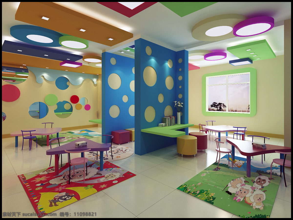 儿童娱乐区 儿童 幼儿 娱乐 卡通 室内设计 环境设计