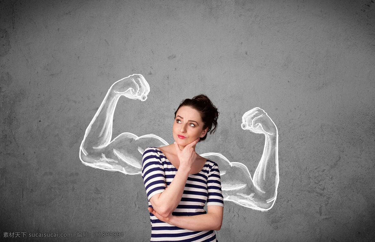 力量 创意 女性 肌肉 健身 威力 强大 力气 展示肌肉 超人 粉笔画 创意绘画 增强 信心 企业文化 思考 强壮 人物图库 人物摄影