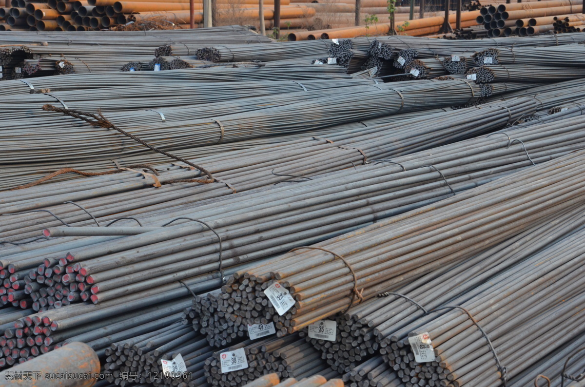 钢材 市场 圆钢 钢筋 金属材料 建筑园林