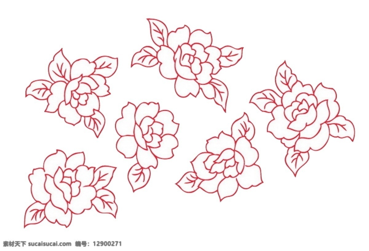 红色花朵底纹 底纹 免抠 白色