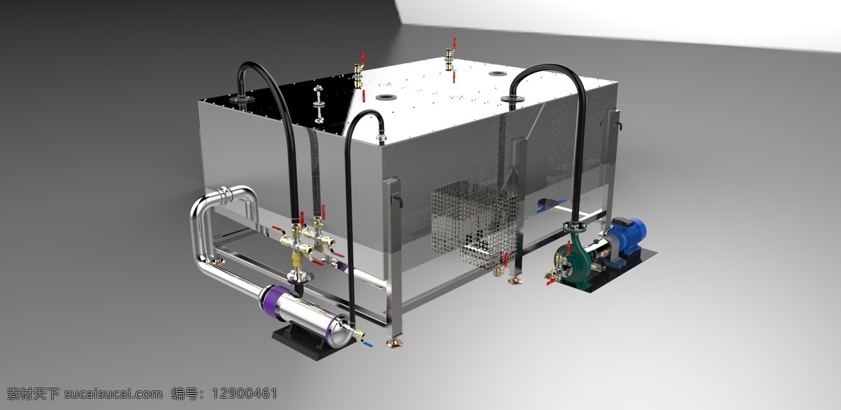 机床 净化 清洁 电化学 电解质 ecm 站 化学清洗 3d模型素材 建筑模型