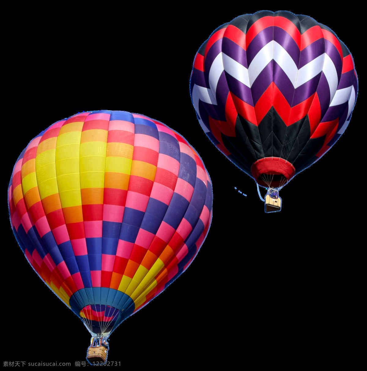 色彩 鲜艳 图形 热气球 透明 红色 紫色 格仔 几何 透明素材 免扣素材 装饰图片