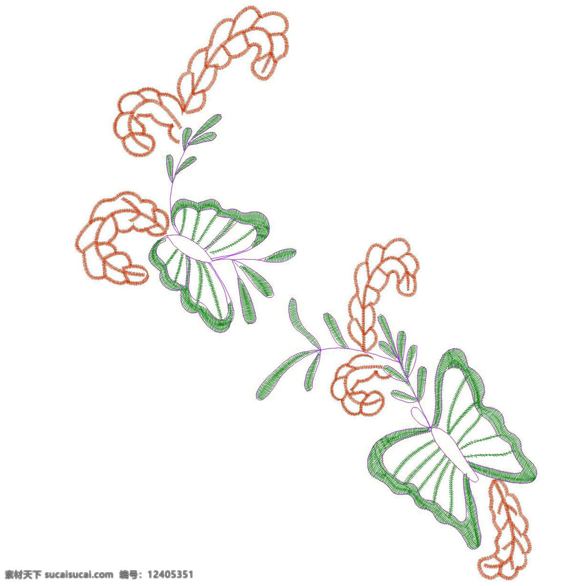 绣花免费下载 服装图案 蝴蝶 花纹 绣花 面料图库 服装设计 图案花型