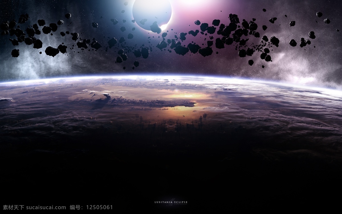 外 太空 陨石 科幻 星空 宇宙 背景图片