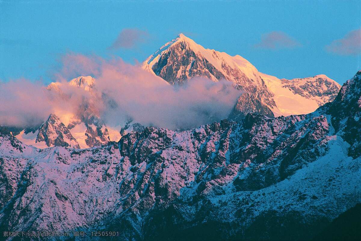 山水 剪影 白云 山 山地 山水风景 山水剪影 摄影图库 摄影作品 雪山 山恋 自然景观 psd源文件