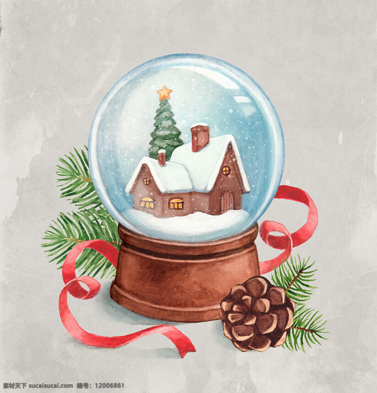 背景 绘画 绘画书法 节日 平安夜 圣诞节 圣诞树 圣诞 水晶球 设计素材 模板下载 圣诞水晶球 雪花 特效 下雪特效 手绘 文化艺术