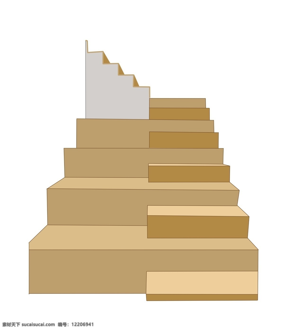 棕色 立体 楼梯 插画 攀爬楼梯 棕色楼梯 立体楼梯 楼梯插图 建筑 爬楼梯 楼梯房