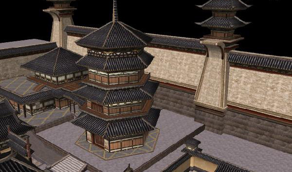 3d 古建筑 背景 场景 房子 建筑 网络游戏 游戏原画 原画设计 3d模型素材 游戏cg模型