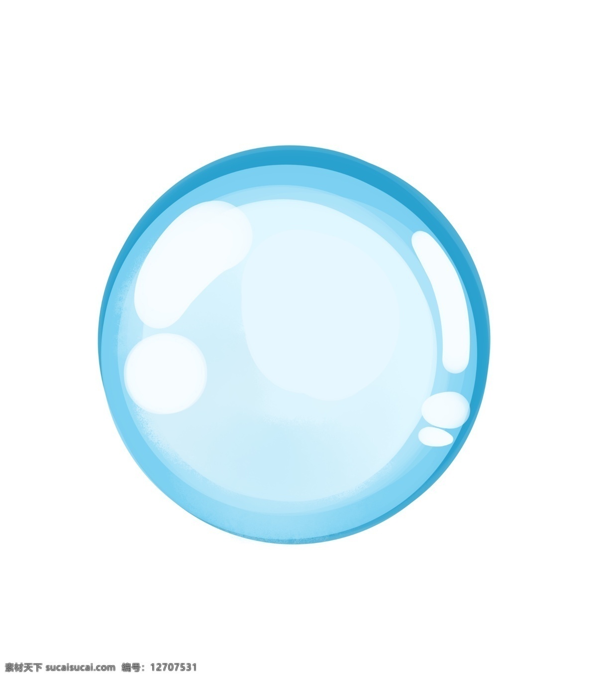 蓝色 圆形 气泡 插画 透亮