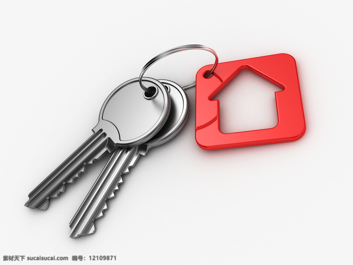 红色房屋锁匙 普通钥匙 锁匙 钥匙扣 房子 新房钥匙 开锁工具 其他类别 生活百科 白色