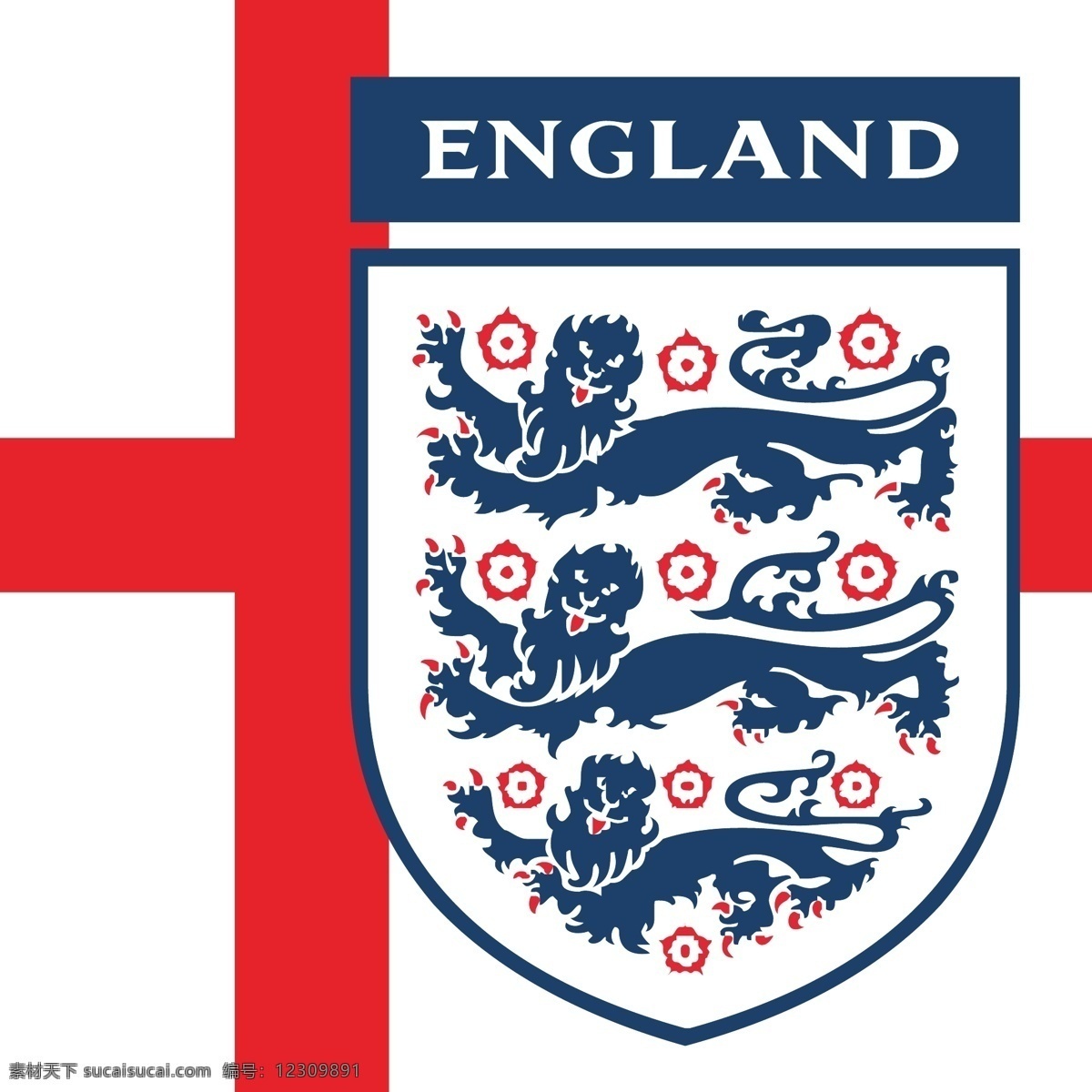 英格兰 国家队 标志 世界杯 运动 欧洲 足球 鲁尼 贝克汉姆 足球标志 logo设计