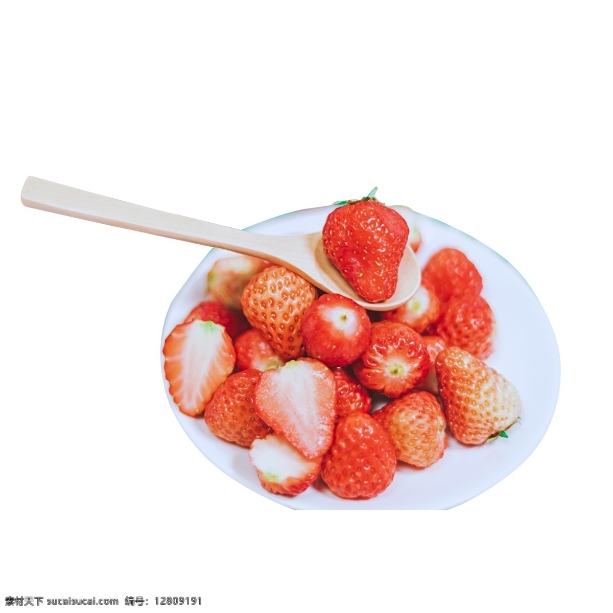 一盘红色草莓 草莓 红色 红色草莓 盘子 白色盘子
