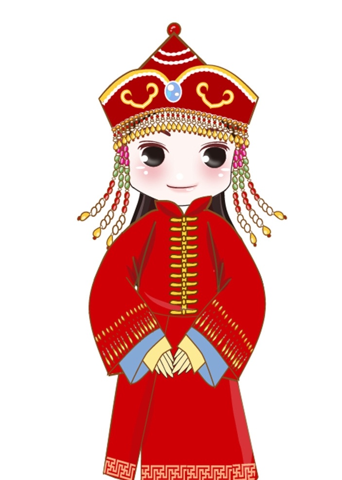 q 版 卡通 古装 人物 蒙古族人物 q版卡通 古装人物 喜庆蒙 古族人物 矢量素材 蒙古人卡通