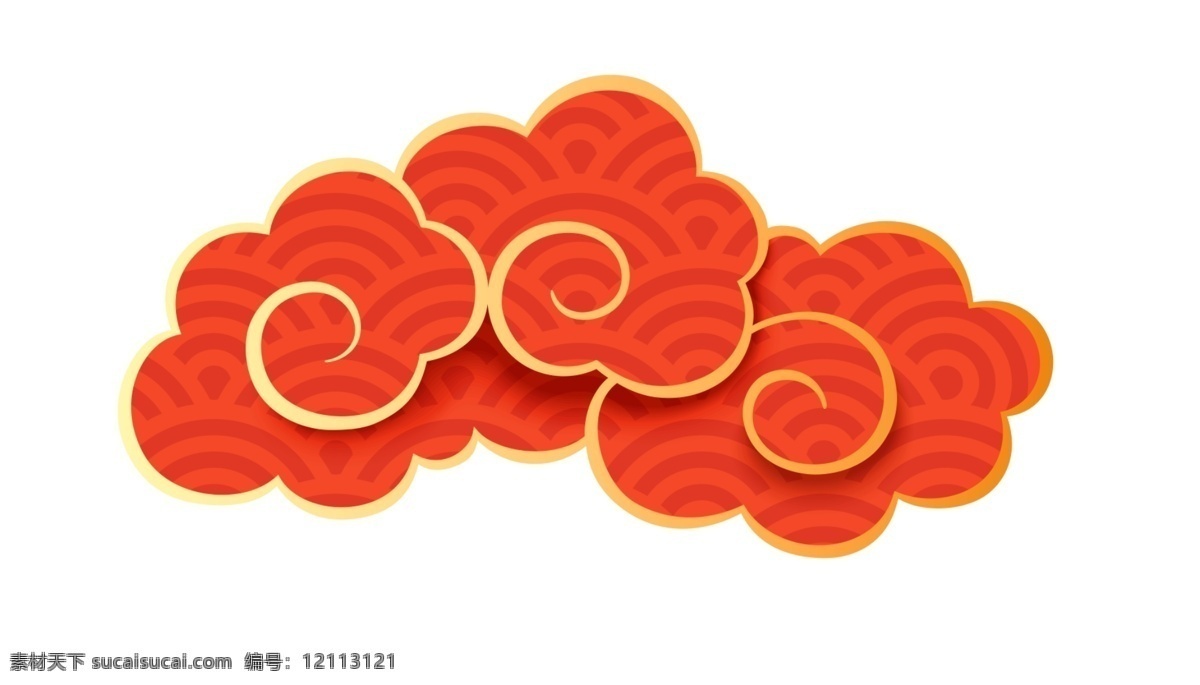 一片祥云 云 红色祥云 纹理祥云 中国风祥云 金边祥云 矢量祥云 促销 促销素材 素材图