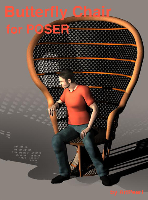 poser 漂亮 椅子 for butterfly 模型 chair 杂项 3d模型素材 其他3d模型