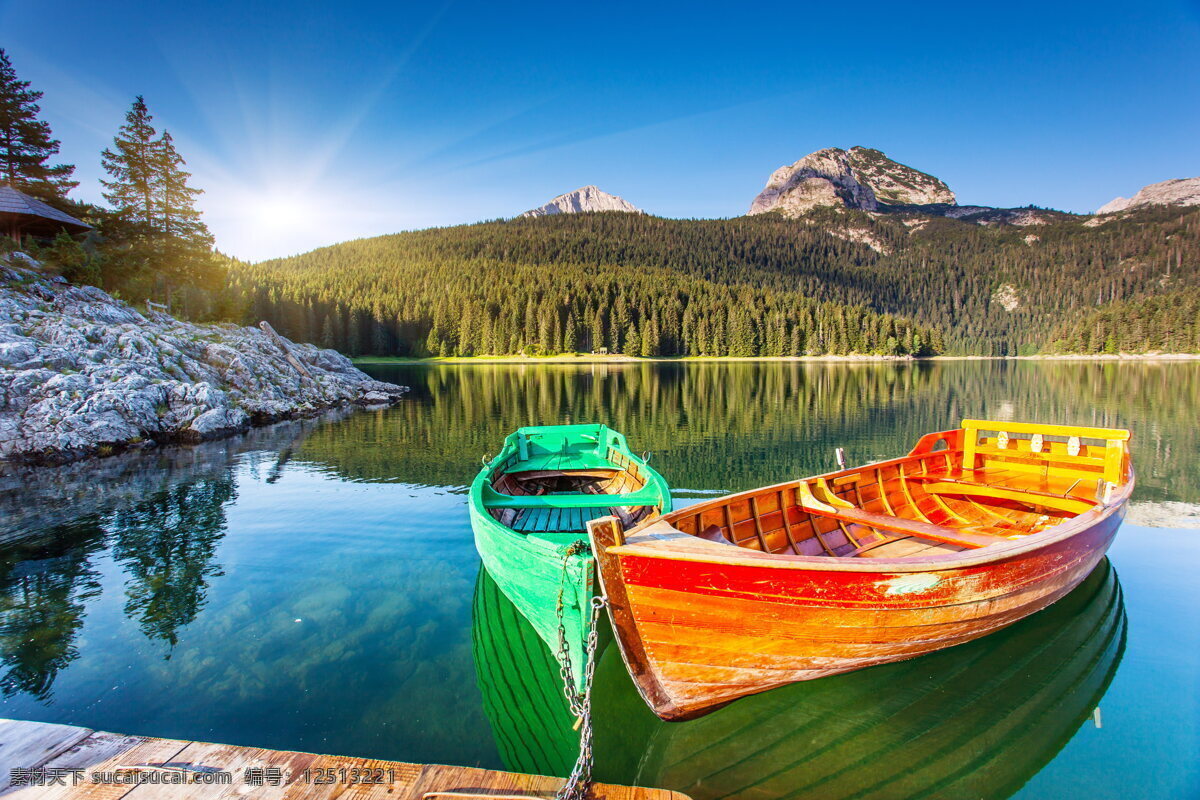 高清 唯美 湖泊 风景图片 木船 船只 船舶 小船