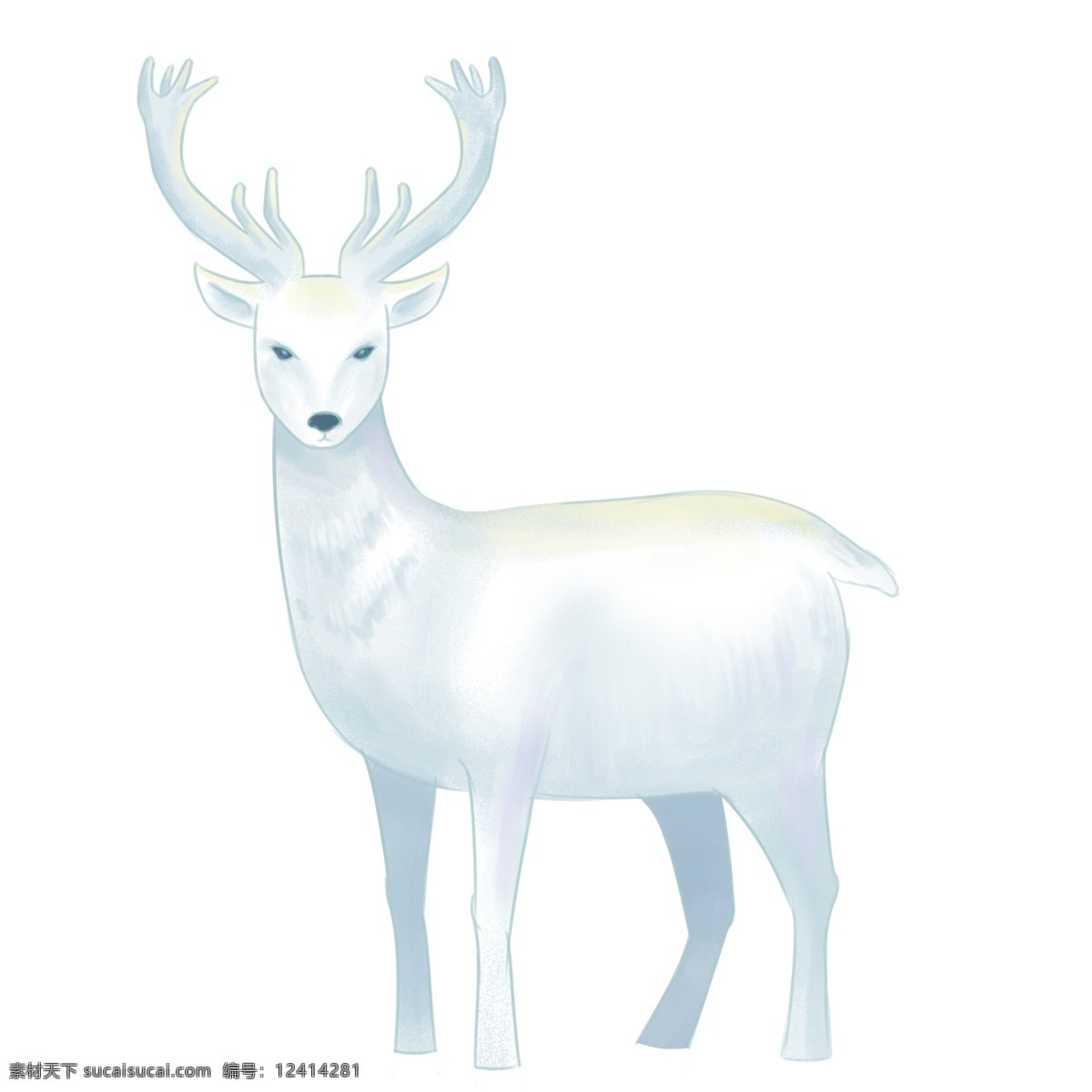 手绘 白色 麋鹿 图案 元素 动物 手绘麋鹿 手绘图案 简约 创意元素 麋鹿图案