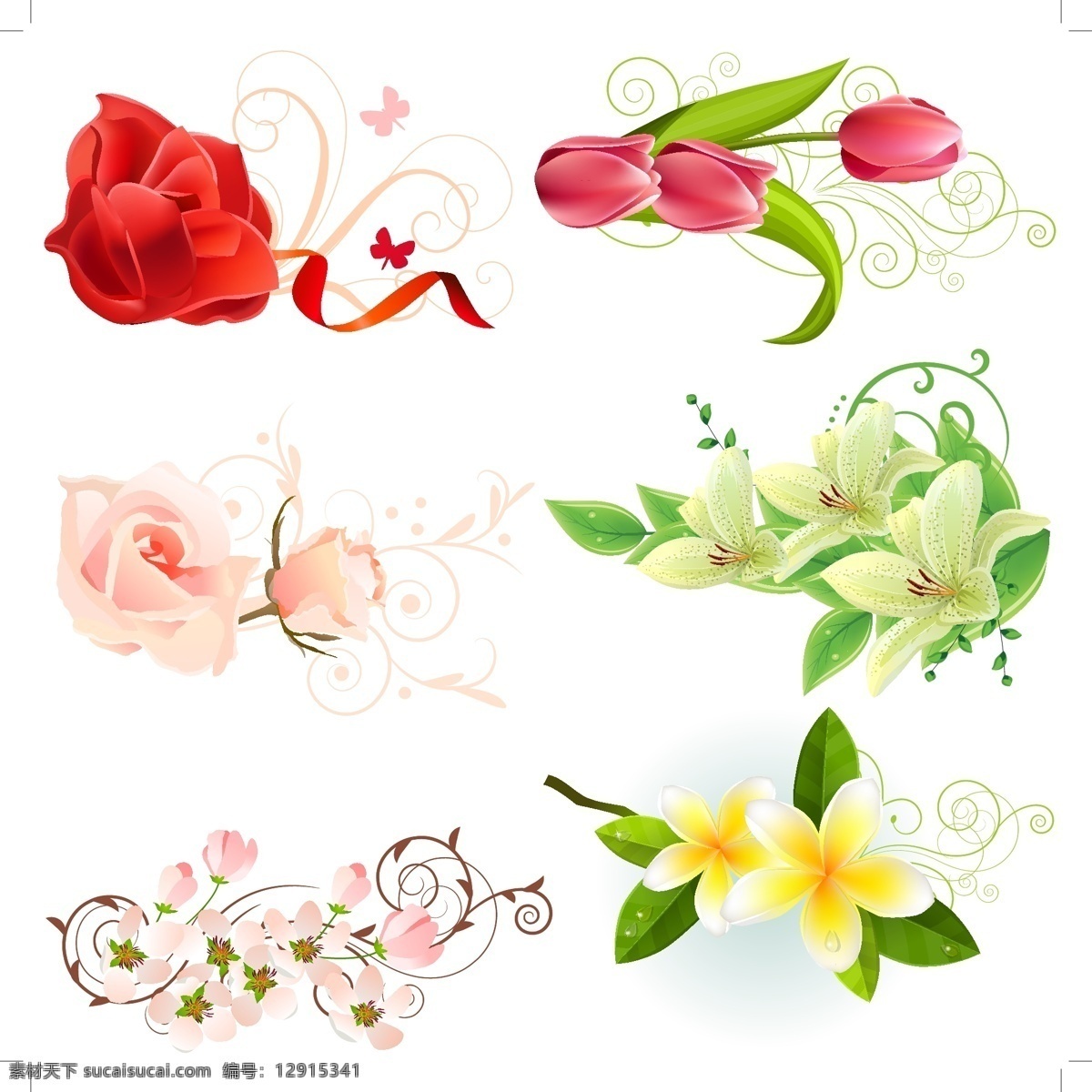 鲜花矢量素材 花纹底纹 花纹cdr 矢量花纹 春天花纹 春天cdr 白色
