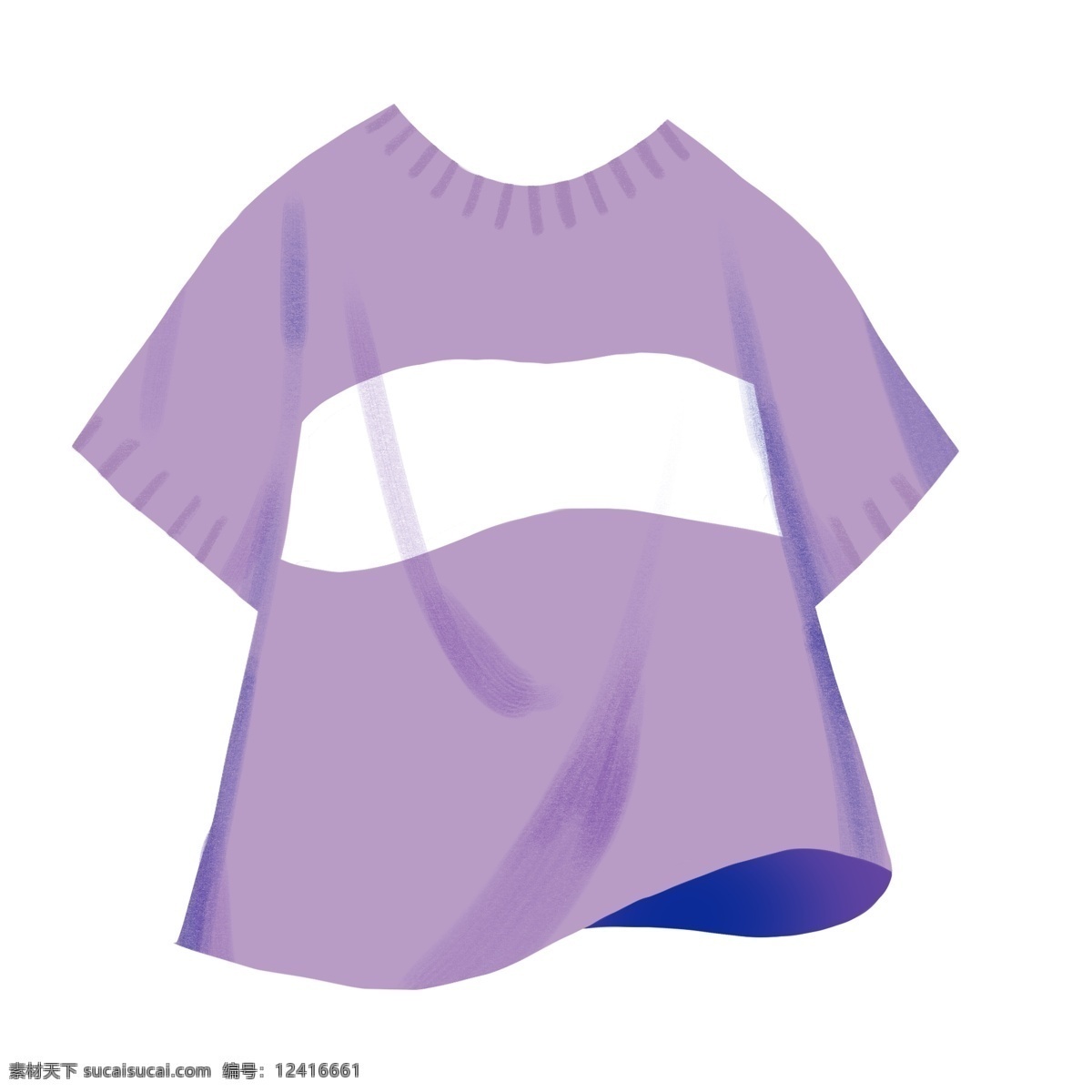夏日 紫色 白条 可爱 印花 短袖 生活 t恤 卡通 手绘 插画 装饰