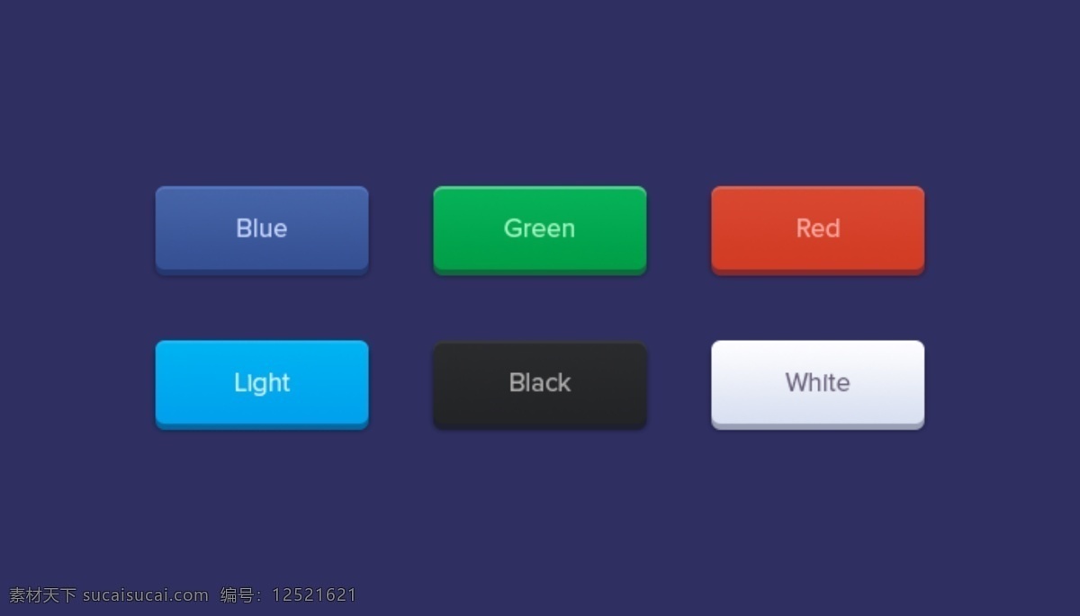 彩色 圆角 立体 按钮 psd按钮 长方形 分层素材 立体按纽 不同颜色 手机 app
