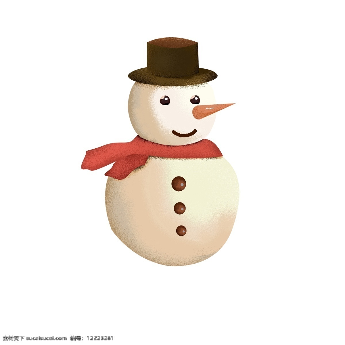 灰色 帽子 红 围巾 雪人 圣诞节雪人 可爱 噪点 绅士帽子 堆雪人