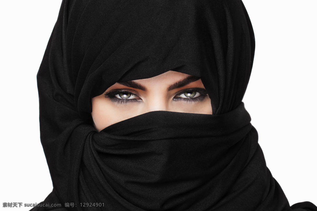 围着 头巾 女人 阿拉伯女性 伊朗女性 外国女性 蒙面 装扮 美女图片 人物图片