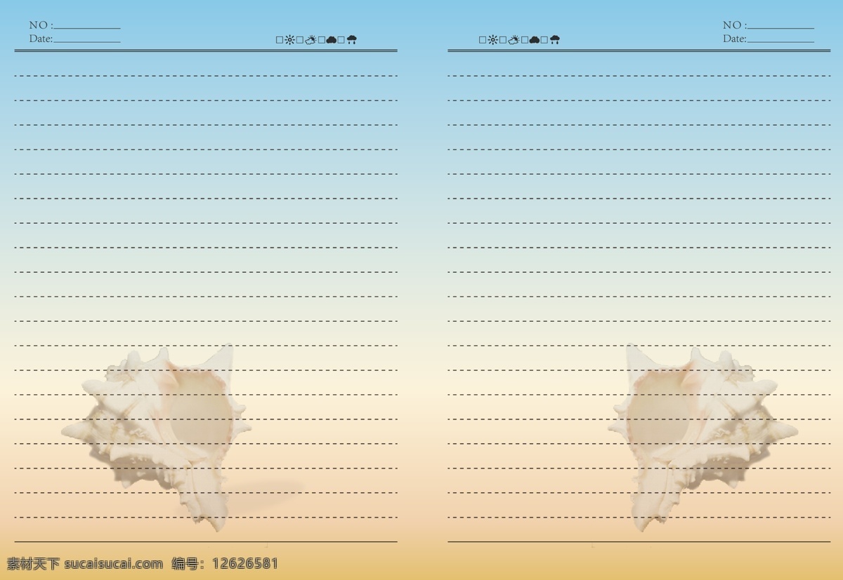 笔记本内芯 笔记本 内芯 贝壳 彩色 可编辑 矢量 画册设计