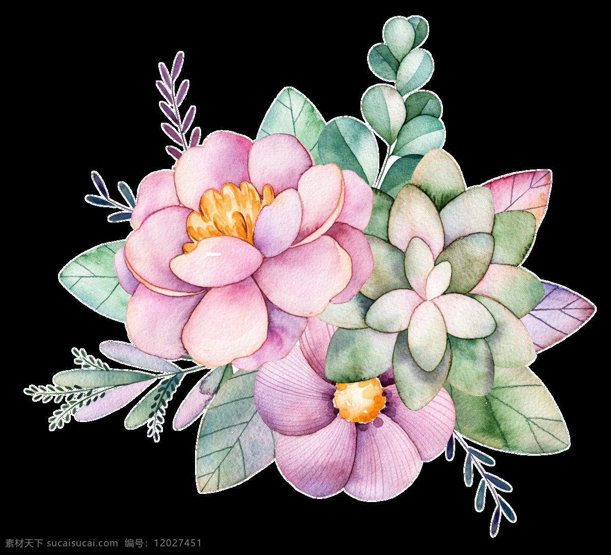 各类 花卉 透明 装饰 图案 设计素材 png元素