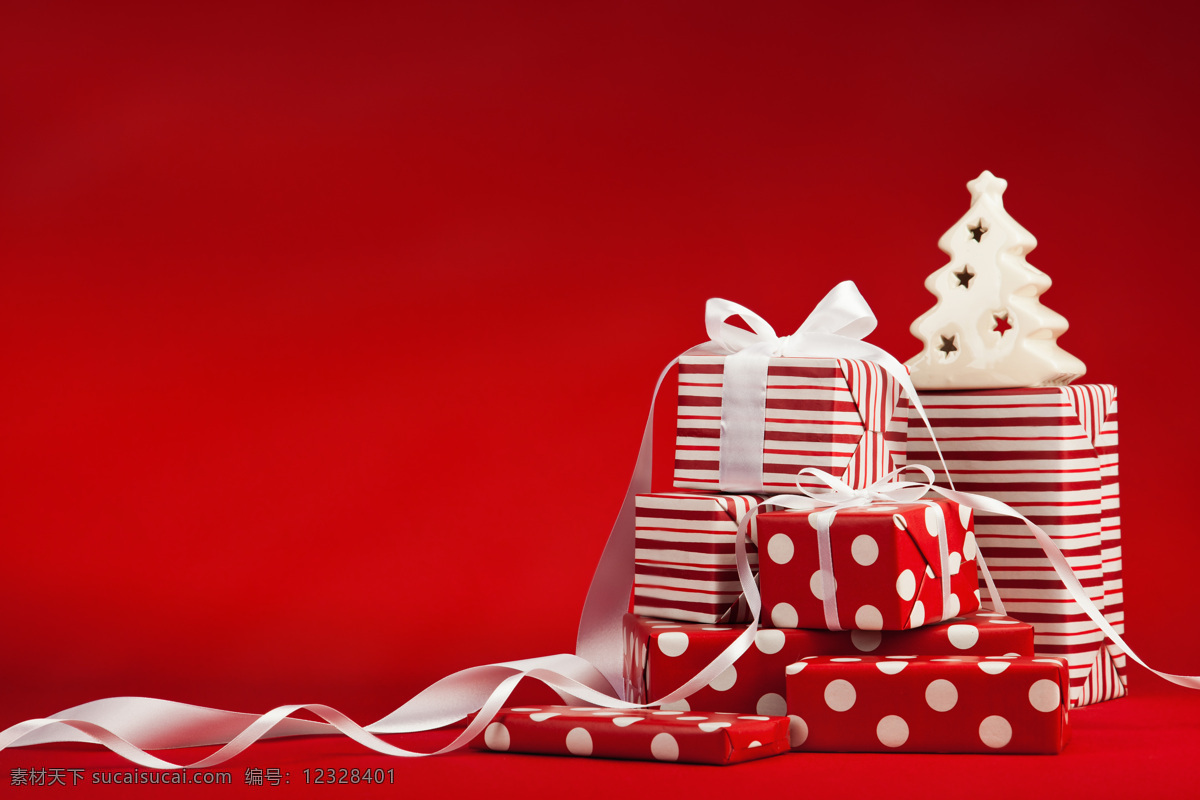 丝带 圣诞 礼物 红色 礼物盒 圣诞节 圣诞树 节日庆典 生活百科