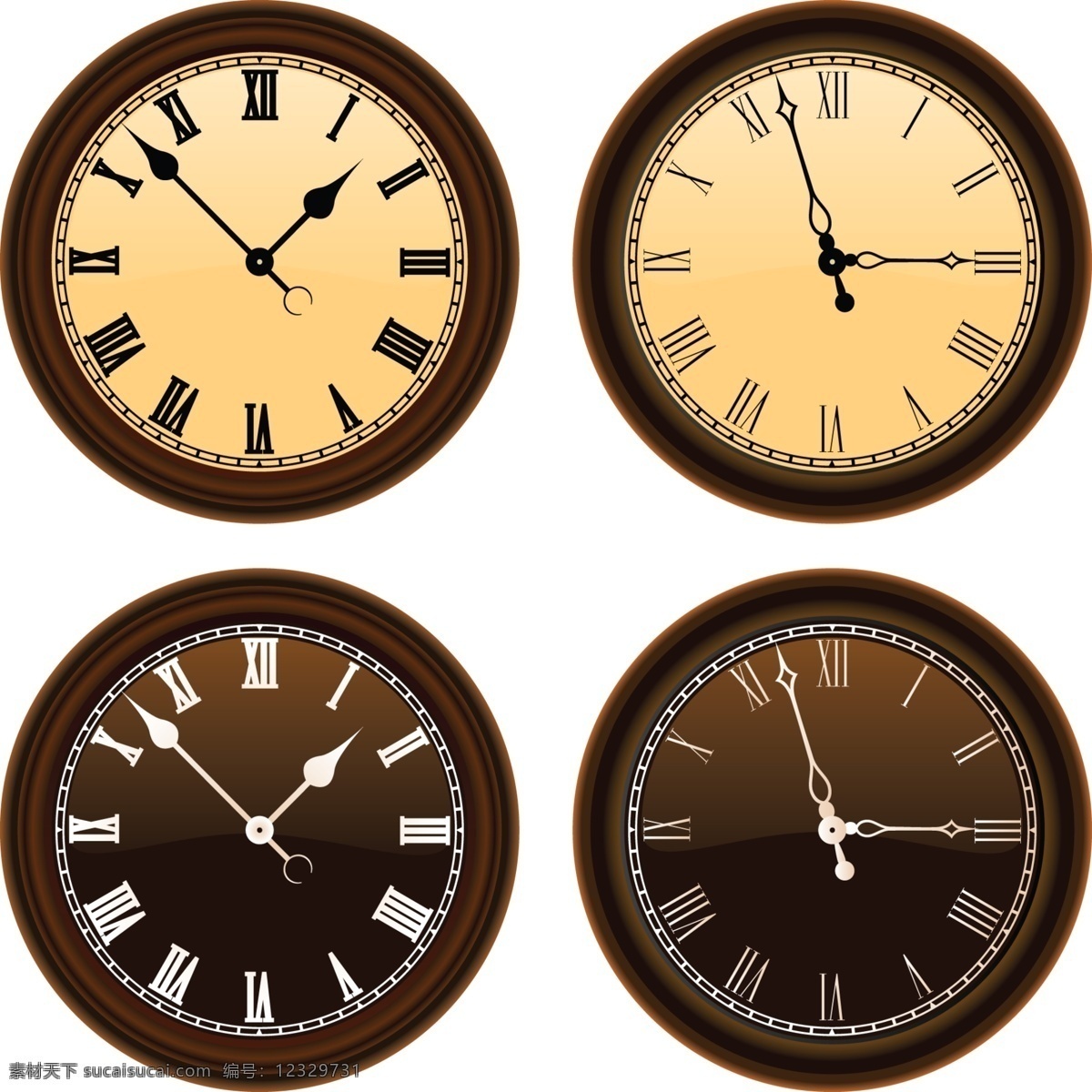 经典的老时钟 老时钟 钟表 时钟 钟 时间 生活用品 生活百科 矢量素材 白色