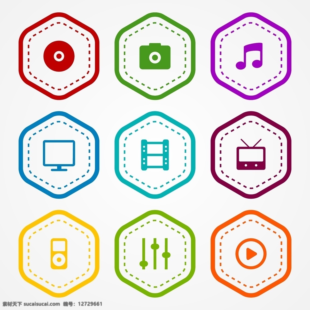 应用程序 图标 徽章 标签 音乐 社交媒体 相机 照片 电影 颜色 电视 视频 笔记 应用 光盘 播放 媒体 音乐笔记 白色