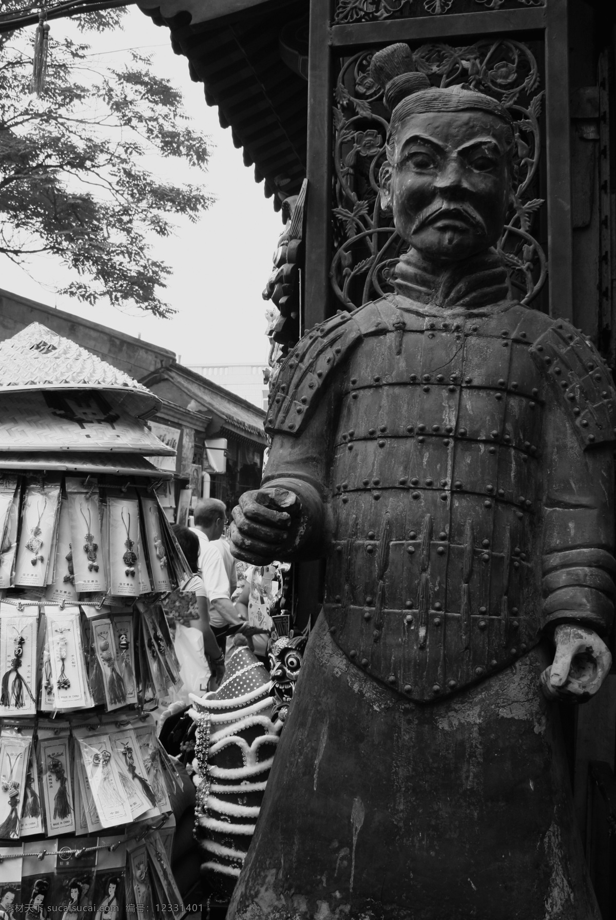 王府井 兵马俑 北京 旅游 文化 历史 文化艺术 传统文化 黑白 黑白摄影 北京风情 国内旅游 旅游摄影