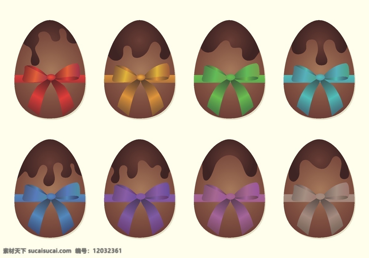 矢量巧克力蛋 巧克力蛋 矢量素材 复活节 复活蛋 插画 糖果 鸡蛋