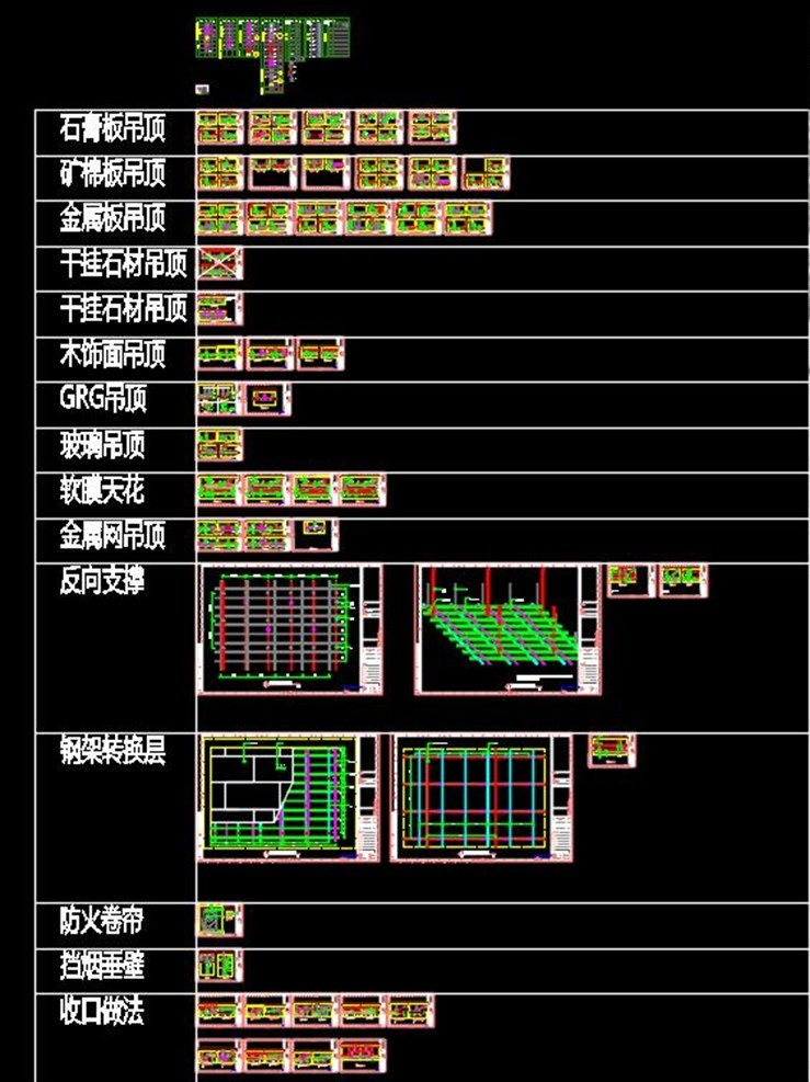 各类 吊顶 剖面 节点 大样 图 cad 室内设计 家具 施工图 dwg 平面 大样图 环境设计